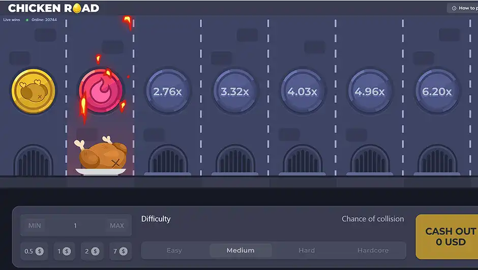Interfejs gry Chicken Road z instrukcjami – jak grać w Chicken Road