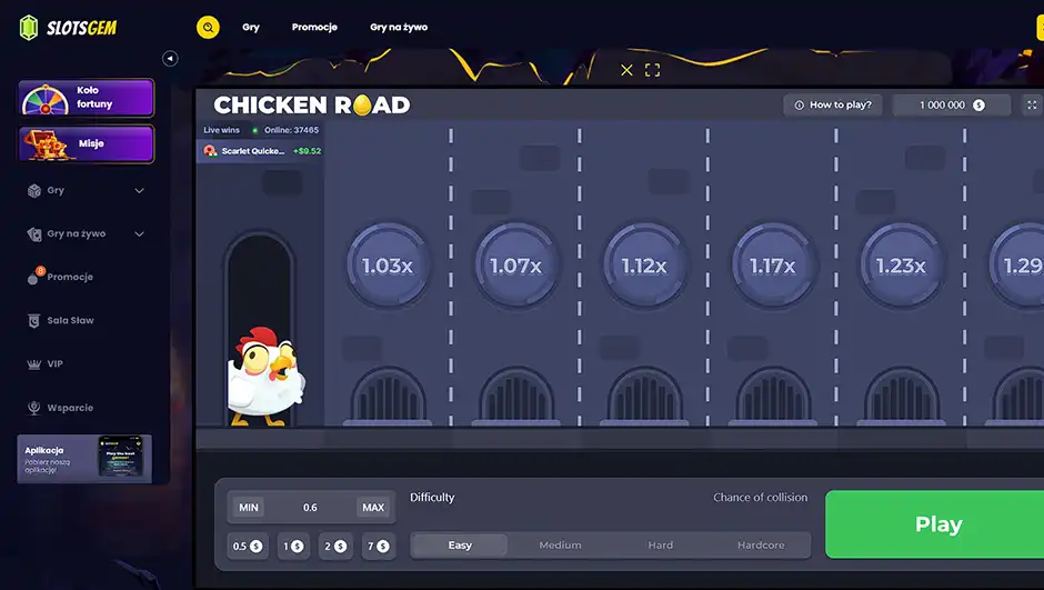 Slotsgem Chicken Road Mechanika gry Slotsgem Chicken Road Mechanika gry