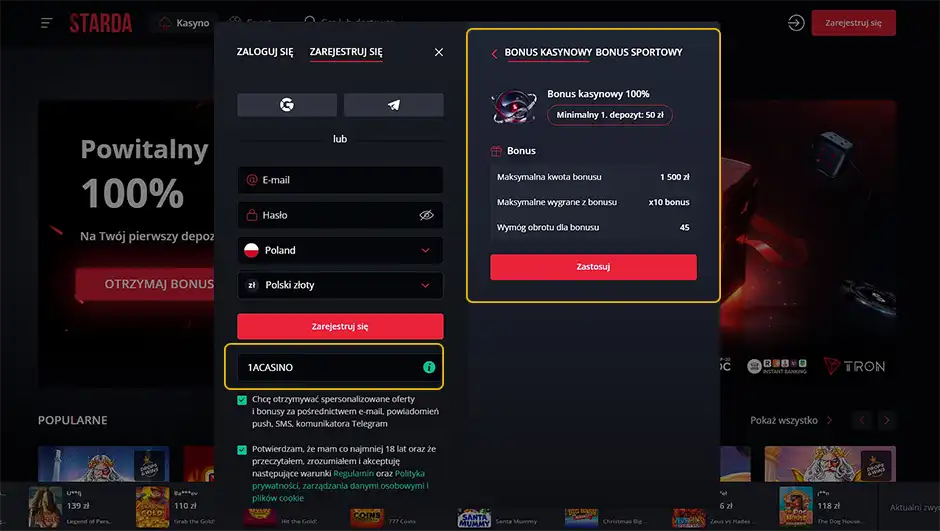 Starda Casino Chicken Road Bonus powitalny